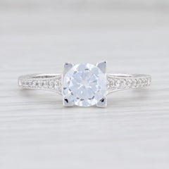 New Beverley K Semi Mount Engagement Ring Diamond 14k Gold Size 7 Cathedral