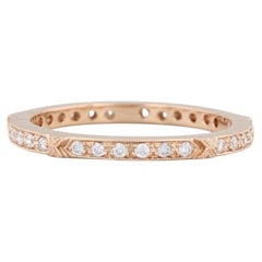 New Beverley K 0.22ctw Diamond Eternity Ring 18k Rose Gold Stackable Band Sz 6.5