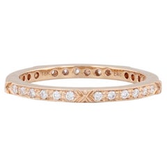 New Beverley K 0.22ctw Diamond Eternity Ring 18k Rose Gold Stackable Band Sz 6.5