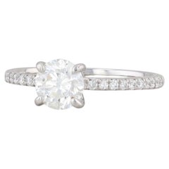 New 1.14ctw Diamond Engagement Ring 14k White Gold GIA Round Solitaire w Accents