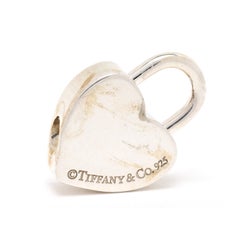 Tiffany & Co Heart Padlock Charm, Sterling Silver, Length 7/8 in