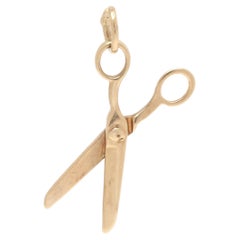 Dainty Scissors Charm, 14k Yellow Gold, Length 7/8 in