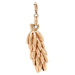 1950s Bunch of Bananas Charm, 14k Yellow Gold, Length 1.5 in