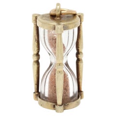 Sand Hourglass Charm, 14k Yellow Gold, Length .75 in