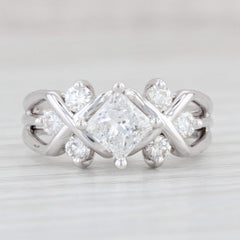 1.06ctw Diamond Engagement Ring 18k Yellow Gold Size 4.5 Princess Center GIA