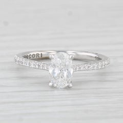 New Tacori 1.30ctw Oval Diamond Engagement Ring 18k White Gold Size 6.5 GIA EGL