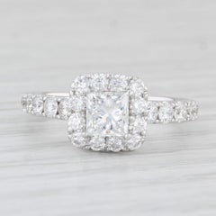 Neil Lane 1.63ctw Princess Diamond Halo Engagement Ring 14k White Gold Size 6.75