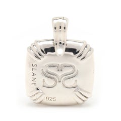 Slane Large Square Prasiolite Enhancer, Sterling Silver, Length 1.5 in