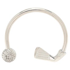 Tiffany & Co Golf Theme Key Chain, Sterling Silver, Length 1.5 in