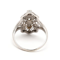 Vintage .36ctw Diamond Filigree Ring, 14k White Gold, Ring Size 5.5