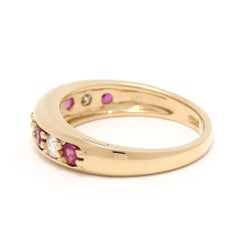 0.69ctw Ruby & Diamond Band Ring, 18k Yellow Gold, Ring Size 5.5