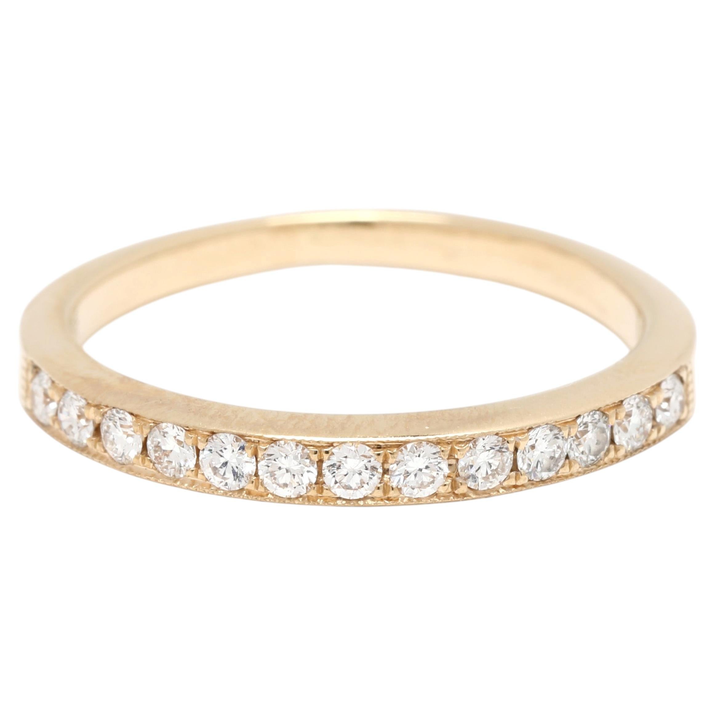 Thin .25ctw Diamond Band Ring, 14k Yellow Gold, Ring Size 5.25
