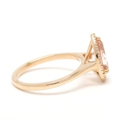 1.20ctw Morganite & Diamond Pear Shape Ring, 14k Yellow Gold, Ring Size 6