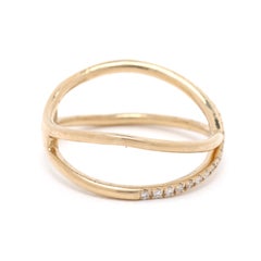 Ferkos .12ctw Diamond X Band Ring, 14k Yellow Gold, Ring Size 4.5