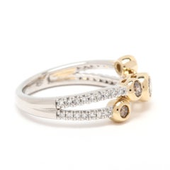 0.35ctw Diamond Cluster Bubble Band Ring, 14k Yellow & White Gold, Ring Size 5