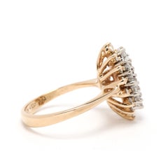 0.83ctw Ruby and Diamond Cocktail Ring, 14k Yellow Gold, Ring Size 4