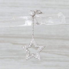 Single Tiffany 0.12ctw Diamond Star Dangle Earrings Platinum Replacement