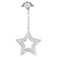 Single Tiffany 0.12ctw Diamond Star Dangle Earrings Platinum Replacement