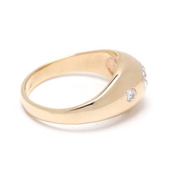 0,70 ctw Anillo 3 Diamantes, Oro Amarillo 14K, Talla 7, Compromiso