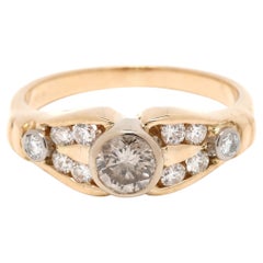 0.70ctw Diamond Bezel Ring, 14k Yellow Gold, Ring Size 5.5