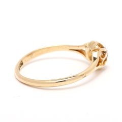 Antique .20ct Old European Diamond Belcher Ring, 18k Yellow Gold, Ring Size 6.75
