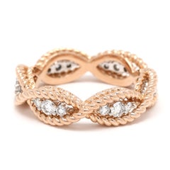 Roberto Coin .46ctw Diamond and Ruby Infinity Band Ring, 18k Rose Gold