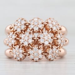 Sonia B 0.70ctw Diamond Cluster Ring w/ Box 14k Rose Gold Size 8 Cocktail Moves