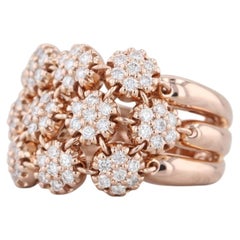 Sonia B 0.70ctw Diamond Cluster Ring w/ Box 14k Rose Gold Size 8 Cocktail Moves