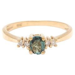 0.44ctw Alexandrite & Diamond Engagement Ring, 14k Yellow Gold, Ring Size 5.75