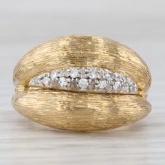 0.14ctw Diamond Ring 18k Yellow Gold Size 4.75 Etched Finish