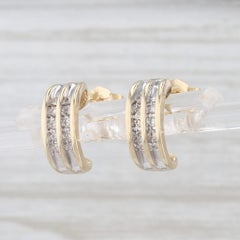 0.16ctw Diamond Small J-Hook Earrings 14k Yellow Gold Butterfly Backs