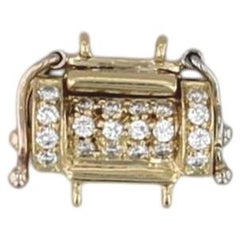 0.19ctw Diamond Box Clasp 18k Yellow Gold Jewelry Making Findings