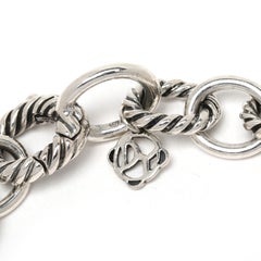 Bracciale con catena a maglie ovali David Yurman, argento sterling, lunghezza 7,25 pollici
