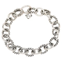 Bracciale con catena a maglie ovali David Yurman, argento sterling, lunghezza 7,25 pollici