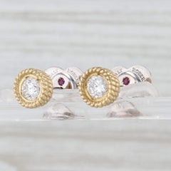 Boucles d'oreilles Roberto Coin Cento avec diamants VS2 d'un poids total de 0,56 carat, en or jaune et blanc 18 carats