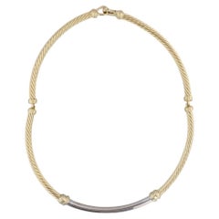 David Yurman 0.32ctw Diamond Collar Choker Necklace 18k Yellow White Gold 15.75"
