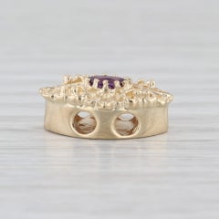 Ciondolo per bracciale a scorrimento con solitario in ametista da 0,20 ct, oro 14k, Richard Klein Vintage