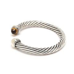 Bracelet « Citrine Classic Cable » de David Yurman, en argent sterling et or jaune 14 carats