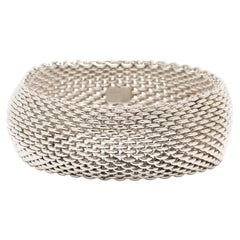 Tiffany & Co Somerset Thick Bracelet, Sterling Silver, Length 8 In.