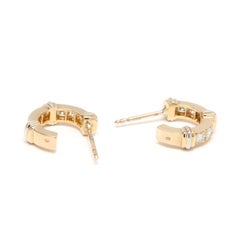 Cartier Contessa .36ctw Diamond Huggie Hoop Earrings, 18k Yellow Gold, Length .5