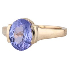 2,75 Karat ovaler violetter Tansanit-Solitärring aus 14-karätigem Roségold, Größe 7