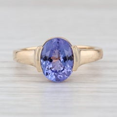 2,75 Karat ovaler violetter Tansanit-Solitärring aus 14-karätigem Roségold, Größe 7