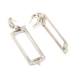 Pendientes colgantes de Judith Ripka, oro blanco de 18k y plata de ley, longitud: 2,25 pulgadas
