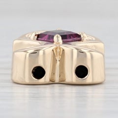 1,25 Karat Rhodolith-Granat, Schiebeanhänger aus 14-karätigem Gelbgold, Vintage-Stil, Geburtsstein für den Monat Januar