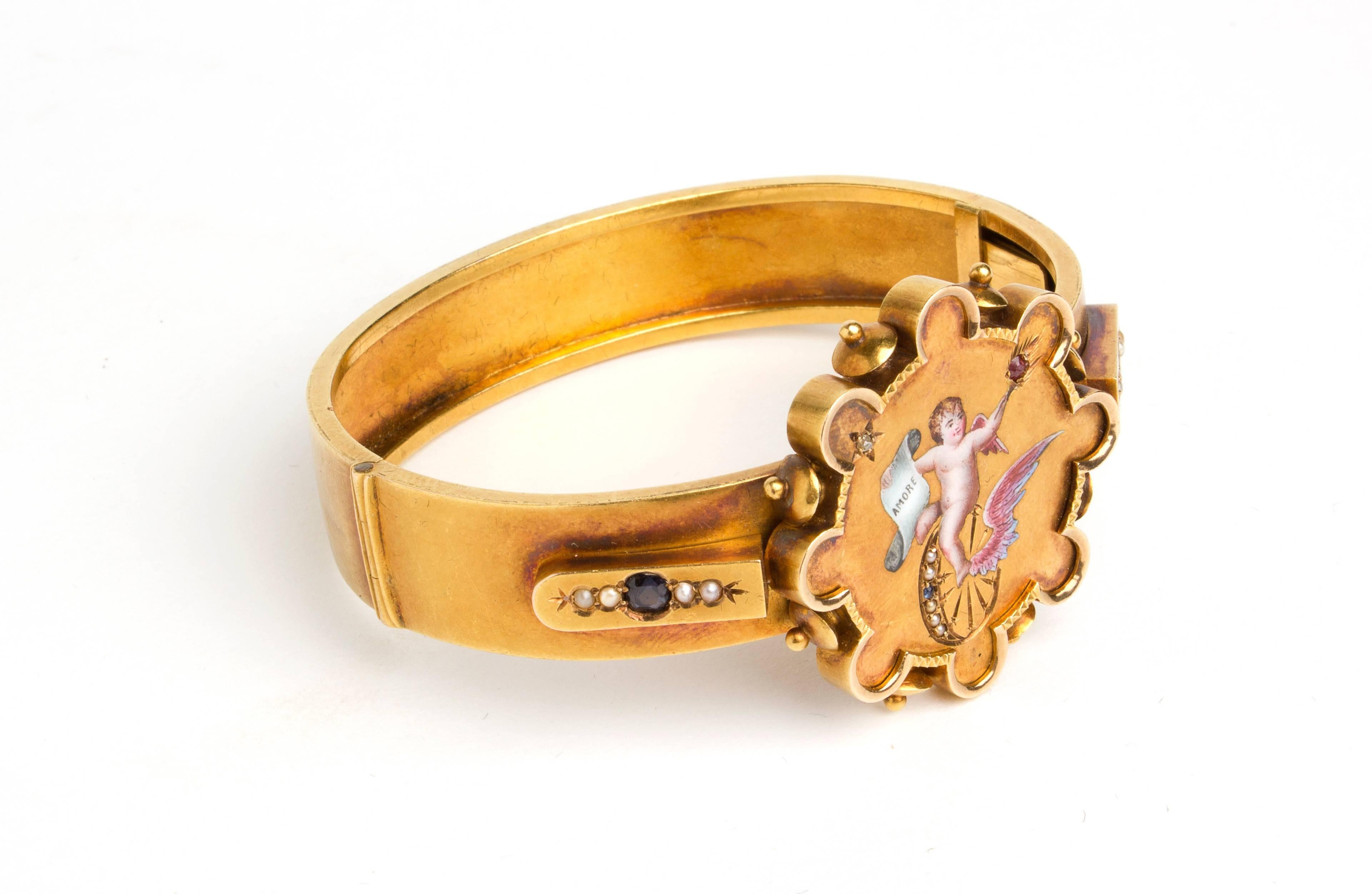 Gold Bangle, France, 19th Century In Good Condition For Sale In Rome, IT