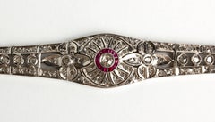 Diamond and Ruby Silver Bracelet, Italy, Late 19th Century