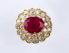 Burma Ruby and Diamond Ring