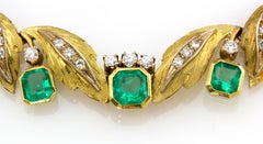 Diamond and Emerald Gold Demi-Parure