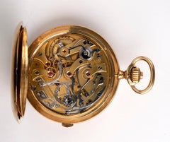 Longines Yellow Gold Chronograph Hunter Pocket Watch, circa 1921