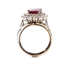 Ruby Diamond Double Halo Ring